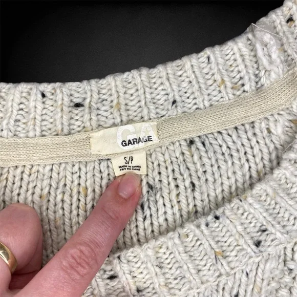 Garage Cream Cable Knit Sweater - Picture 5 of 9